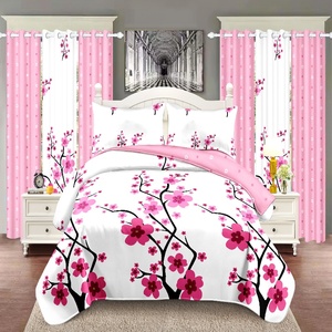 Phong Cách Mỹ 9-Mảnh Vua Kích Thước Bộ Đồ Giường Thiết Lập Hoa Mô Hình Nhà Dệt May Bao Gồm Phù Hợp Với Rèm Cửa & Trải Giường Khăn Trải Giường - Product Image 2