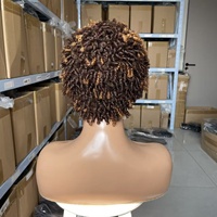 Perruque abordable coupe pixie avec dentelle frontale 13x4, couleur P4/30 #   Perruque brésilienne bouclée Pixie à 180 % de densité en cheveux humains, pré-épilée, pour femmes noires
