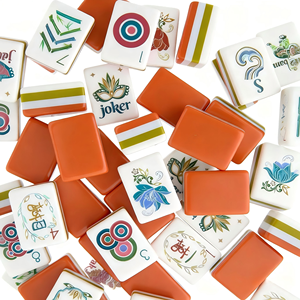 NatuGift - Ensemble de Mahjong américain personnalisé à 4 couches - 160 tuiles en acrylique imprimées léopard et tortue, pliable, durable, cadeau de luxe pour femmes - Product Image 1