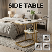 Table basse de salon en bois de style moderne avec rangement à double niveau, mobilier écologique pour la maison