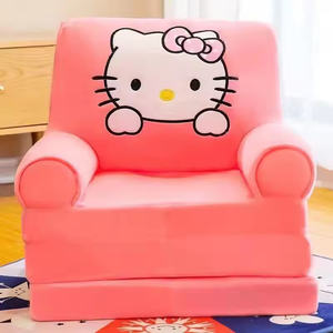 A Cute Cartoon Plush Toy, a Children's <b>Sofa</b> Made of Soft Plush Material That Can Be Folded and Laid Flat - Product Image 6