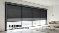 WR120-175 Stores à enroulement motorisés verticaux extérieurs à double couche avec fermeture éclair, coupe-vent, pour pièce et terrasse