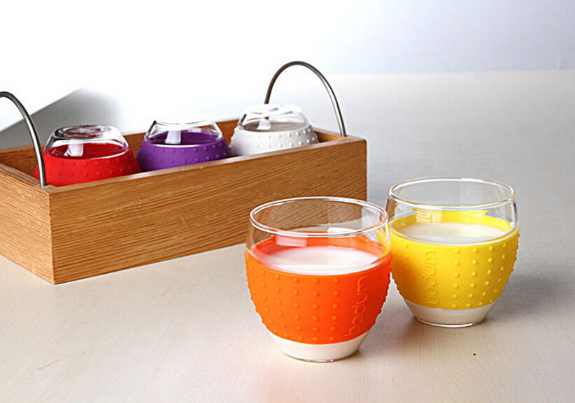 Double Wall Glass Tumbler Insulated Tea Coffee Mug & Lid, Hand Blown Glass 450ml/600ml