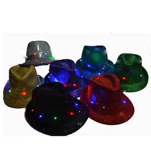 点亮嘻哈9发光二极管亮片发光二极管闪光发光二极管帽子，用于派对表演