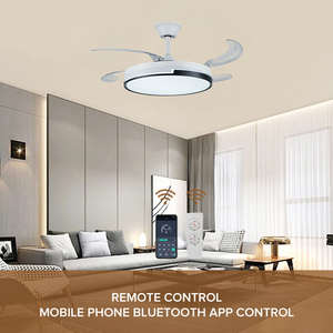 Moderno ventilador de techo LED inteligente de 42 pulgadas con <span class=keywords><strong>control</strong></span> retráctil y interruptor de atenuación de <span class=keywords><strong>3</strong></span> colores remoto <span class=keywords><strong>3</strong></span> aspas AC/DC Motor - Product Image 4