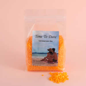 Spa Choice Orange Scent Rosin Gel Cera dura 2,2 LB / 1KG Depilación de oro nacarado Cera Frijoles Depilación de cera con purpurina - Product Image 6