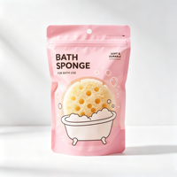 Sac refermable à fermeture éclair pour accessoires de bain, éponge, pochette en plastique réutilisable avec trou de suspension