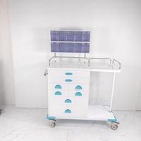 Chariot médical d'anesthésie pour salle d'opération et cliniques, chariot médical ABS avec tiroirs, bacs de rangement pour médicaments et roues