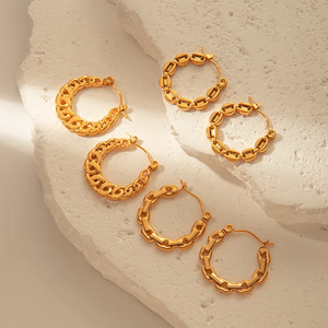 Boucles d'oreilles tendance en acier inoxydable 304 plaqué or 18 carats avec un style simple, design en U polyvalent électro-plaqué, parfaites pour les femmes - Product Image 2