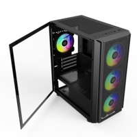 Boîtier de PC de jeu de bureau Micro ATX Mid Tower avec fenêtre latérale blanche