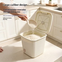 Seau à riz multifonctionnel PP 5L-6L pour la maison, conteneur de rangement de cuisine avec couvercle, anti-insectes et anti-humidité pour riz et farine