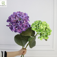 Fleurs d'hortensia artificielles de haute qualité, aspect réaliste, en latex bleu vert, grandes, pour la décoration de fête, de maison et de mariage