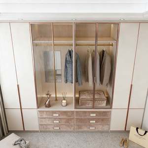 BALOM Modern Luxury Custom White Panel Design With <b>Dressing</b> <b>Table</b> <b>Storage</b> Drawers and Open Display <b>for</b> Bedroom Walk in Closet - Product Image 6