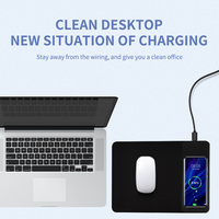 Tapis de Souris Compact Personnalisé avec Recharge Sans Fil RGB, Tapis de Souris LED Lumineux, Tapis de Bureau Antidérapant en Caoutchouc pour Bureau, Vente en Gros