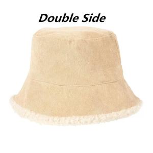 Venta caliente invierno otoño mantener el calentamiento Panamá mullido PANA doble cara desgaste al aire libre Unisex pescador lavabo gorras cubo sombreros - Product Image 6