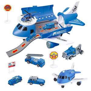 Juguetes de Modelos de Aviones y Autos para Niños, Modelo Inercial de Simulación, Juguetes Multifuncionales, 3 Autos Aleatorios, 1 Helicóptero, 6 Señales de Tráfico - Product Image 5