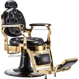 Tedarik kuaförlük özel temel Vip lüks diğer siyah ve altın kuaför koltuğu mobilya ekipmanları