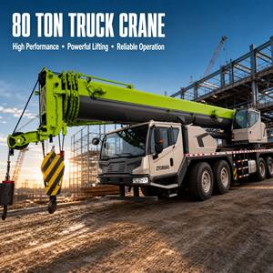 Grue de construction de 80 tonnes, transporteur lourd à 4 essieux pour le levage de poutres de pont et de béton préfabriqué - Product Image 2