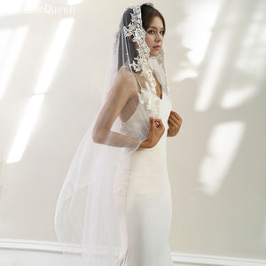 Peine sin pelo con borde de perlas bordadas, velo de novia, accesorios de boda, cubierta de máscara, <span class=keywords><strong>tul</strong></span> ligero transpirable individual M17 - Product Image 1