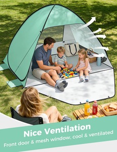 Carpa de Playa Plegable OEM con Protección Solar UPF 50+, Puerta con Cierre para 1-4 Personas, Carpa de Playa Portátil con Bolsa de Transporte - Product Image 6