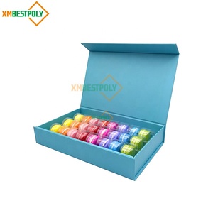 Tùy Chỉnh 24 Pcs Sang Trọng <span class=keywords><strong>Macaron</strong></span> Cứng Nhắc Các Tông Hộp Quà Tặng Với Từ Đóng Cửa Nắp Cho Món Tráng Miệng Giấy Bao Bì Hộp - Product Image 1