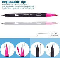Stylos pinceaux à double pointe Art, 120 couleurs, pour calligraphie, dessin et croquis