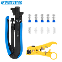 Kit d'outils de sertissage de câbles coaxiaux en gros avec pince à dénuder manuelle pour la maintenance des réseaux