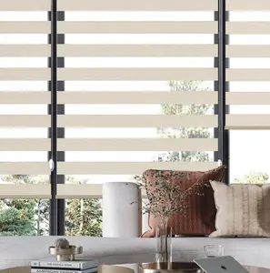 Custom Size Ready Made Pleated Zebra Blinds Zebra Blinds Double Layer Roller Blinds