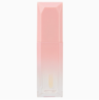 Flacon de brillant à lèvres carré de 6 ml, couleur dégradée, emballage individuel, rouge, en plastique