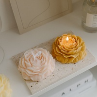 Luxuriöse Pfingstrosenförmige Umweltfreundliche Aromatherapie-Kerze mit Anpassbarem Rosenduft für Geburtstage, Hochzeiten, Weihnachten und Heimdekoration