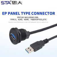USB 2.0/3.0 IP67 Waterproof Brass Contact Industrial Aviation Connector
