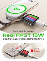 LISEN Chargeur Magnétique Rapide Qi2 15W Station de Recharge Sans Fil Pliable 3-en-1 pour iPhone 17 16 Apple Watch AirPods Voyage