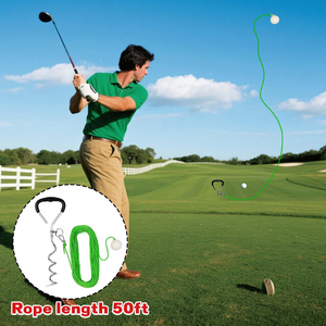 Entrenador de Swing de Golf con Cuerda de 50 pies, Soporte para Pelota Real, Color <span class=keywords><strong>Verde</strong></span>, Plegable, para Zurdos/Diestros, para Principiantes - Product Image 1