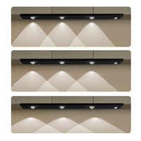 Lampe murale sans fil à détecteur de mouvement rechargeable pour armoire de cuisine, vitrine, chambre à coucher, tableau