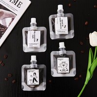 Sachets Doypack transparents jetables en PET/PE de qualité alimentaire avec bec verseur pour café infusé à froid, concentré d'espresso, vodka et bière