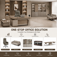 Bureau de direction contemporain avec armoire latérale, table de luxe pour PDG, mobilier de bureau personnalisé, vente en gros d'usine