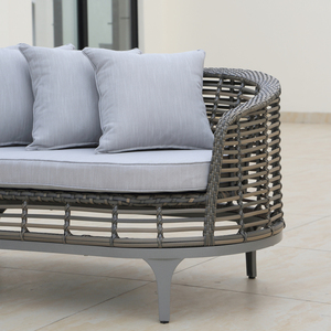 OSMEN <span class=keywords><strong>Ostra</strong></span> Meubles en rotin Canapé en osier de jardin 2 places pour l'extérieur Patio Balcon Utilisation - Product Image 2
