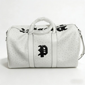 Custom Duffle <b>Bags</b> for Men Factory Made Gothic Letter PU Leather Travel <b>Bags</b> with <b>Studs</b> - Product Image 1