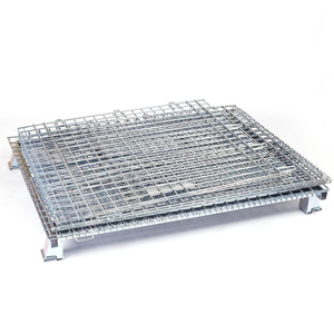 Gegalvaniseerde opvouwbare palletkooi, corrosiebestendig, hoge capaciteit, ruimtebesparende industriële opbergbox voor magazijn - Product Image 2