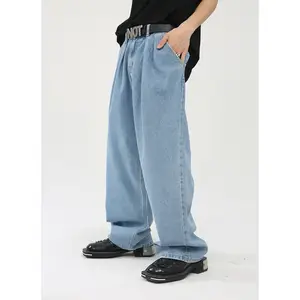 Blaue lange Hose Vintage Jeans Denim Designer Jeans Herren Washed Loose Straight Herren Baggy Jeans