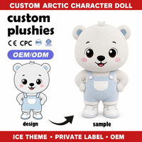 Figurine de mascotte personnalisée en peluche Ours polaire, poupée debout, animal arctique doux, OEM ODM