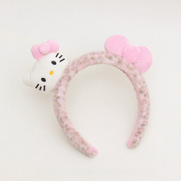 Serre-tête large imprimé léopard motif chat mignon, accessoires capillaires de dessin animé pour le lavage du visage et la prise de photos