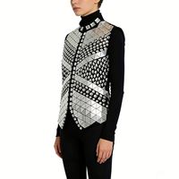 Nouvel ensemble de costumes de scène professionnels pour DJ homme avec paillettes, cristaux, diamants et lumières LED effet miroir – Collection mondiale
