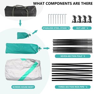 Ngoài trời pop-up màn hình nhà cho 6-10-15 Người cắm trại và sân vườn Patio sân sau muỗi lưới cot lều - Product Image 5