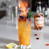 Verre Tiki 410 ml à motif Grimace, verre à cocktail Highball, verre à boisson avec visage en relief pour bar, fête, hôtel