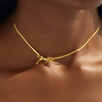 Cadena de Acero Inoxidable Resistente al Agua y al Deslustre, Chapada en Oro de 18K, con Diseño de Espina de Serpiente de 3mm y Lazo Decorativo