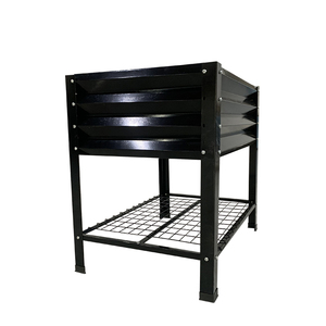 JH-Mech Lit <span class=keywords><strong>de</strong></span> <span class=keywords><strong>jardin</strong></span> surélevé sur roues Facile à assembler Grand lit carré en métal pour plantes d'extérieur - Product Image 1