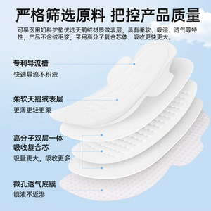 Serviettes hygiéniques Kefu Medical, ailées, stériles, pour la nuit, protection menstruelle pour femmes - Product Image 3