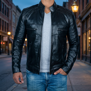 <b>Mens</b> <b>Brown</b> <b>Leather</b> <b>Jackets</b> Premium Hooded Casual Winter Plain Dyed Breathable Full Zipper Custom OEM Wholesale - Product Image 3