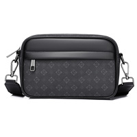 Pochette tendance pour homme en cuir PU et polyester, motif géométrique, résistante à l'usure, réduisant la charge, best-seller transfrontalier